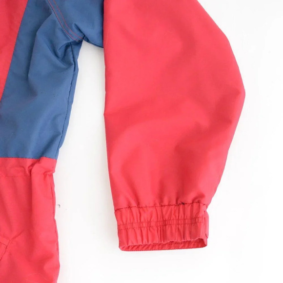 Vintage Cottage Essentials Northern  Reflections Red Navy Windbreaker Jacket L - Picture 7 of 13